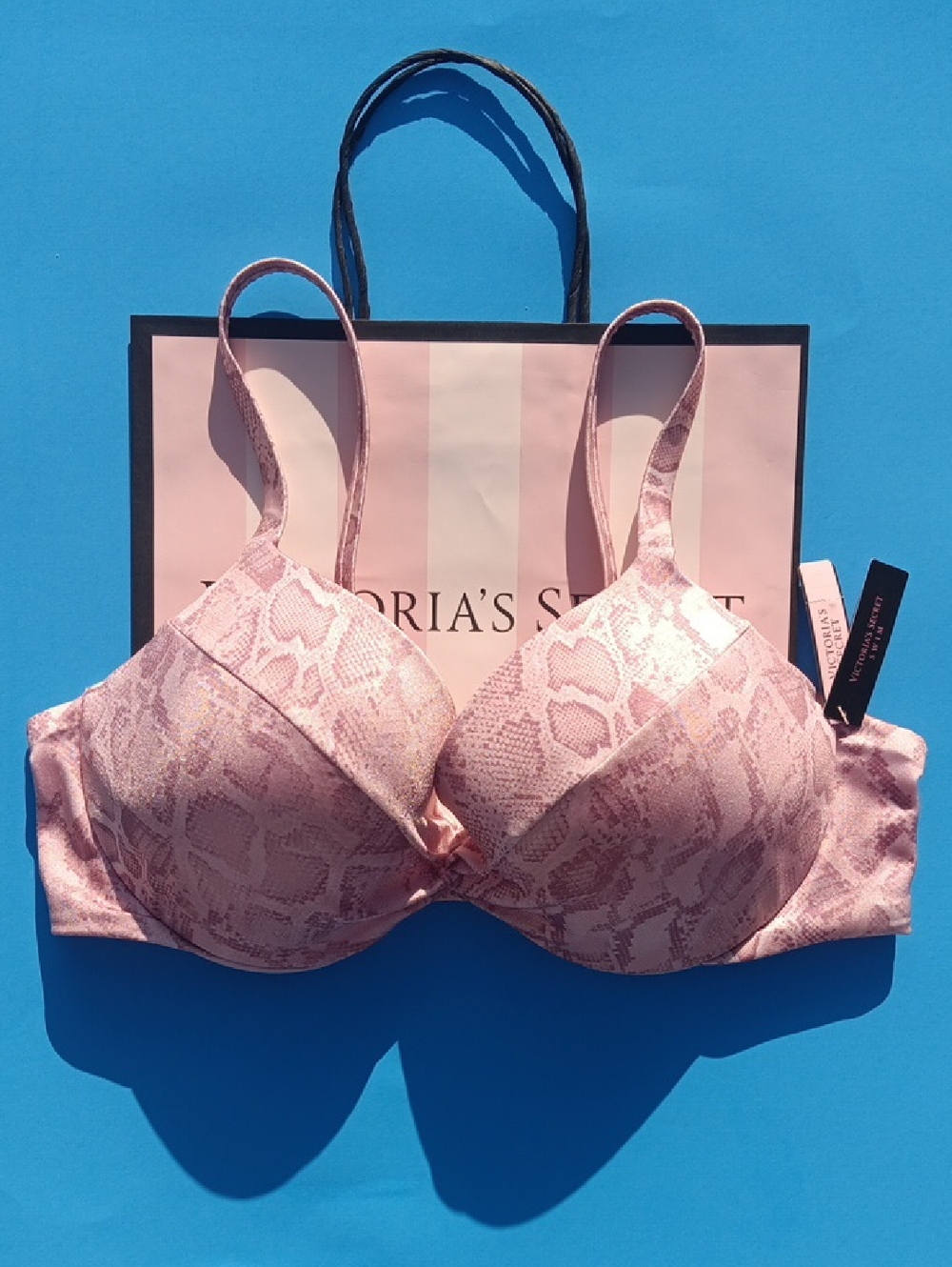 Victoria's Secret New Pink Snake-Print Swim Top Size38C